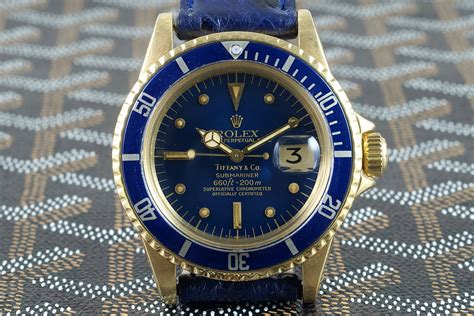 10 Past Ten Rolex Submariner 18k Gold 1680 Tiffany Co Dial