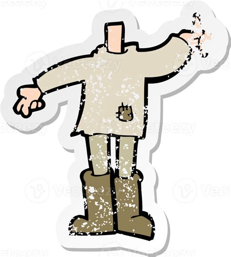 Retro Distressed Sticker Of A Cartoon Body 45293910 Png