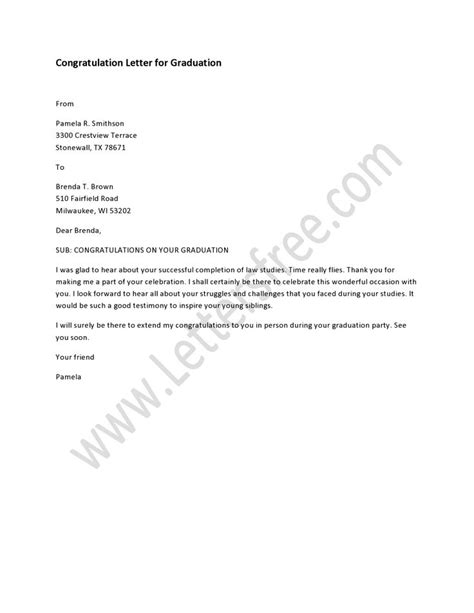 Congratulation Letter For Graduation New Job Congratulations