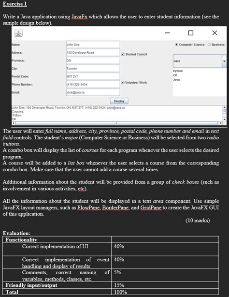 Solved Write A Java Application Using Javafx Which Allows Chegg