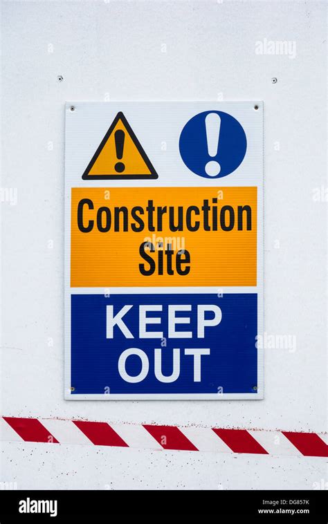 Sign On A Building Site Hoarding Construction Site Keep Out Stock