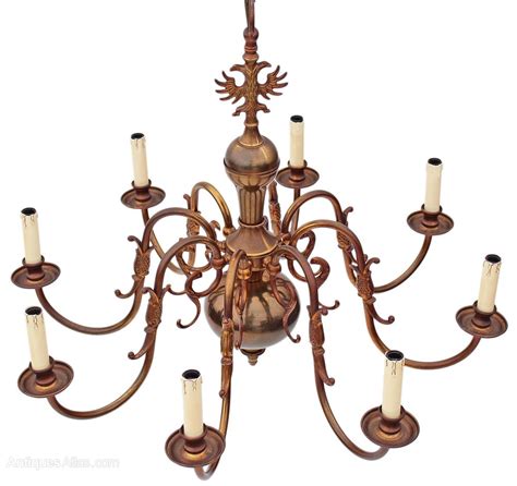 Antiques Atlas Flemish 8 Lamp Brass Bronze Chandelier Light