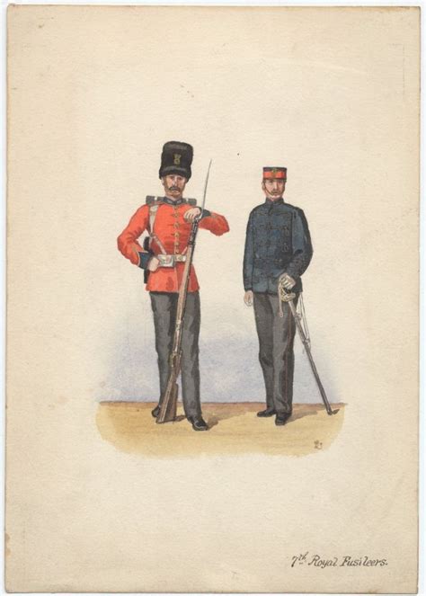 British 7th Royal Fusiliers Fusilier In Full Dress Officer In