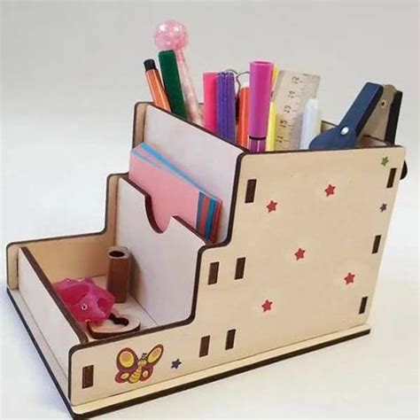 Laser Cut Desk Accessories Organizer Pencil Holder Cdr And Dxf File