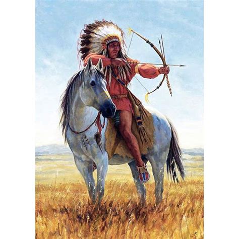 Diamond Painting Full Roundsquare Archery Indians Native