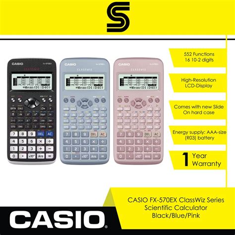 Casio Fx 570ex Classwiz Series Scientific Calculator Black Blue Pink Shopee Malaysia