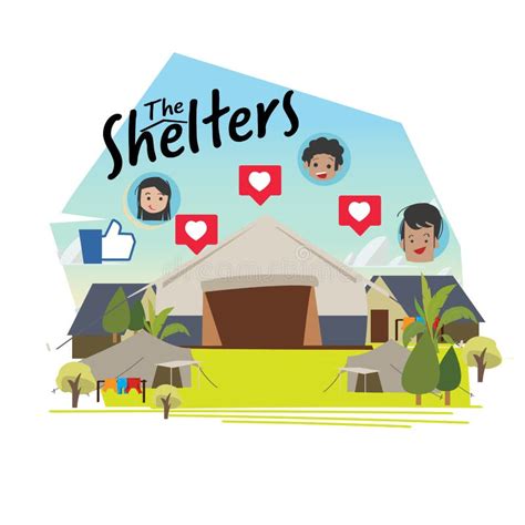 Shelters Area Of Immigrants Kid Vector Illustration Stock Vector