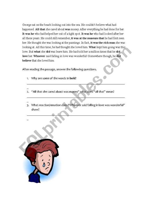 English Worksheets Emphasis