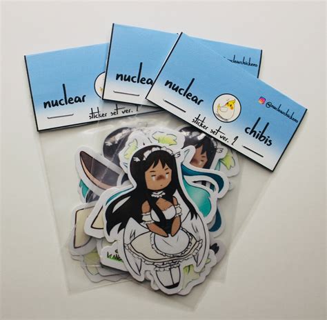 Anime Chibi Sticker Set Of 3 Original Designs Ver 2 Nuclear Chibis