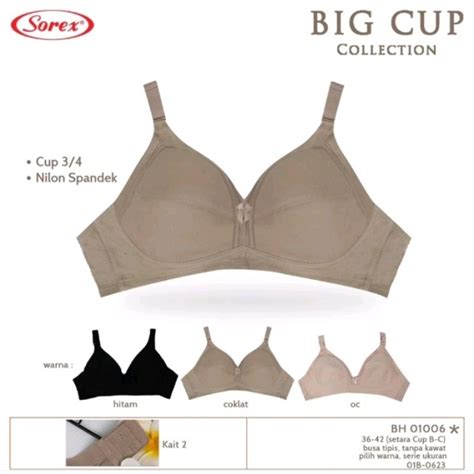 Jual Sorex Bra Bh Tanpa Kawat Tanpa Busa Cup Besar Kait Cup