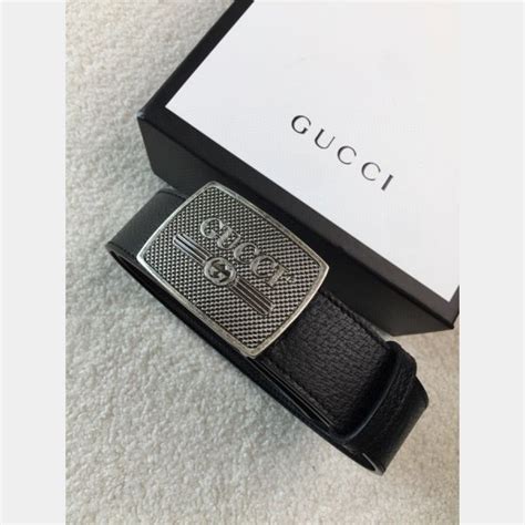 Knockoff Gucci Leather Belt 38mm Black Replica Luxo Acessível