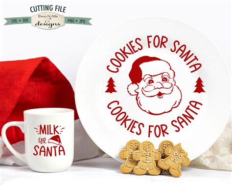 Cookies For Santa Svg Milk For Santa Svg Christmas Eve Svg