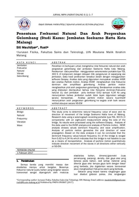 114153 ID Penentuan Frekuensi Natural Dan Arah Per Pdf