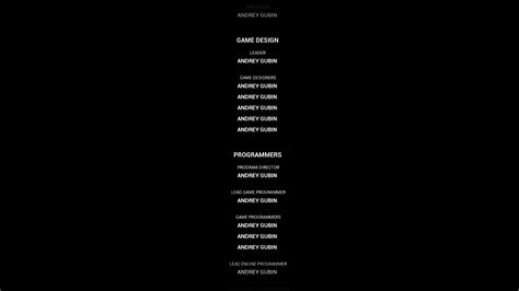 Credits For Solo Dev Game I Could Just Write Thank You For Playing