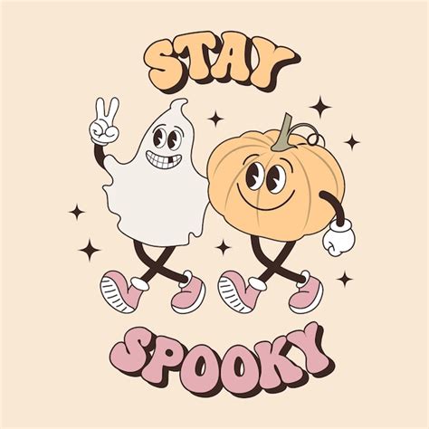 Premium Vector Groovy Lettering Card For Halloween Stay Spooky