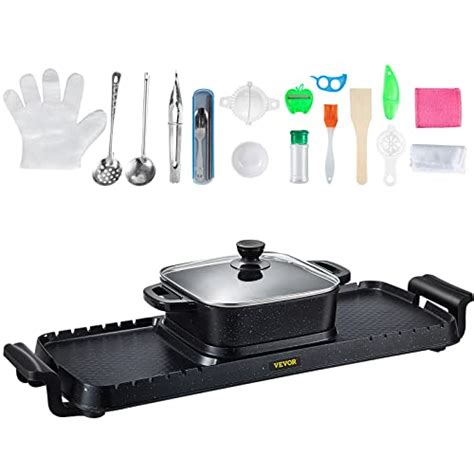 VEVOR In Electric Grill And Hot Pot W BBQ Pan Grill And Hot Pot Multifunctional
