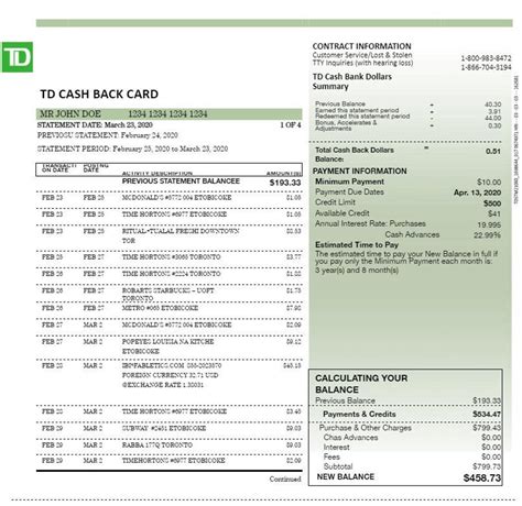 Td Bank Statement Template Editable Etsy Australia