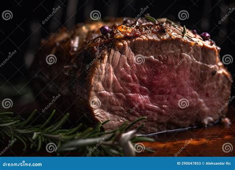 Beef Roast Served For Christmas Dinner Generative Ai Stock