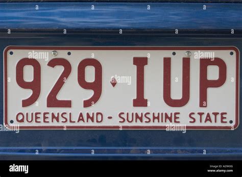 Car Number Plate Queensland Australia Stock Photo Alamy