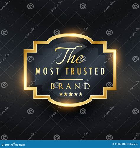 Trusted Golden Product Banner Label Cartoon Vector