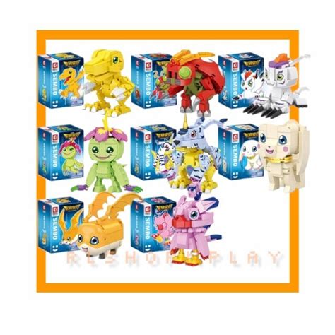 Jual Bricks Sem Digimon Kter Set Agumon Biyomon Palmon Gomamon