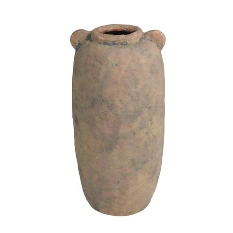 Litton Lane In Brown Distressed Terracotta Ceramic Decorative Vase