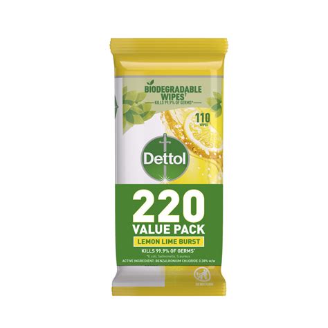 Buy Dettol Multipurpose Disinfectant Cleaning Wipes Lemon 220 Pack Coles