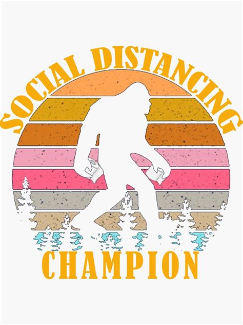 Social Distancing Champion Sticker By Masaw Redbubble