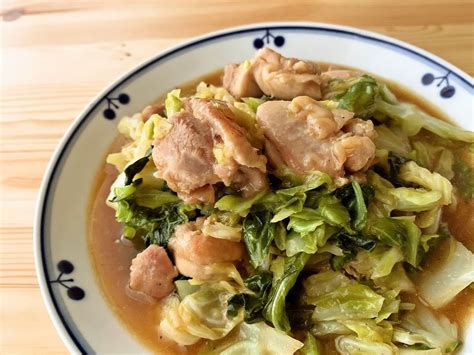 キャベツと鶏もも肉のにんにく醤油炒め 週末の作り置きレシピ 作り置きレシピ 鶏もも肉 キャベツ