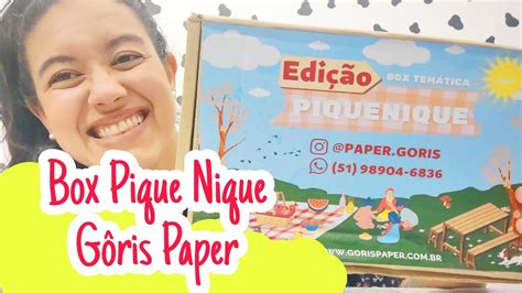 Unboxing Box Surpresa Pique Nique G Ris Paper Tem Tica Papelaria Fofa