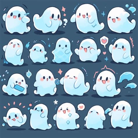 Premium Ai Image A Close Up Of A Bunch Of Cartoon Ghosts With