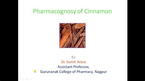 Pharmacognosy Of Cinnamon YouTube