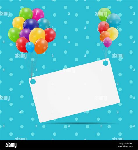 Color Glossy Balloons Card Background Vector Illustration Stock Photo