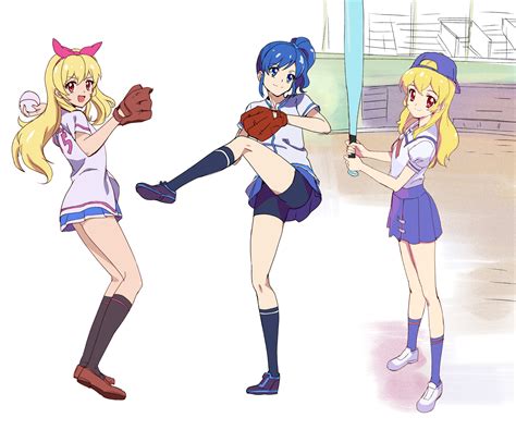 Safebooru 2girls Aikatsu Backwards Hat Baseball Baseball Bat