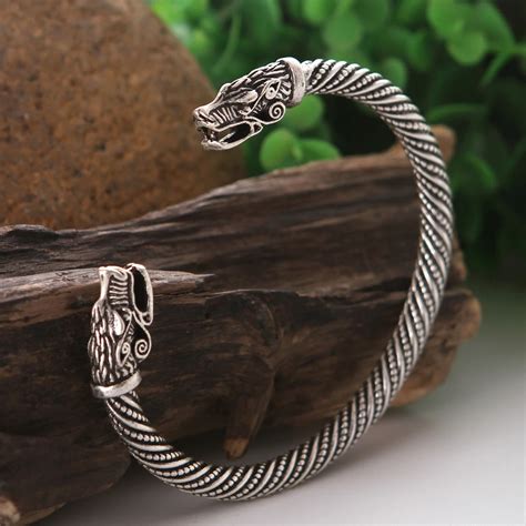 Norse Viking Wolf Bracelet Pagan Symbol Drop Shipping Bangles