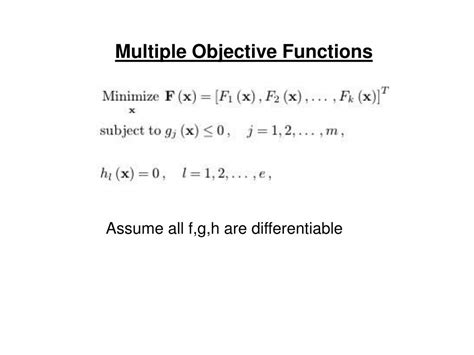 PPT Multiple Objective Function Optimization PowerPoint Presentation