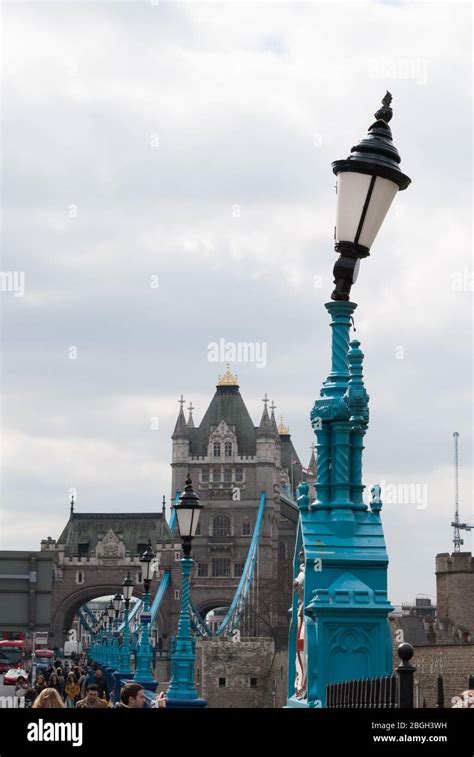 Blue Detail Suspension Bridge Detail Of Tower Bridge London Se1 By Sir