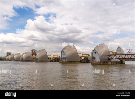 The Thames Barrier In London England The Thames Barrier Is The Worlds