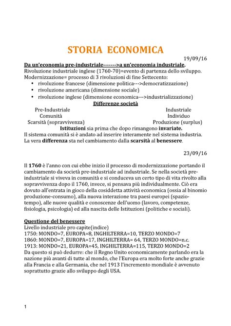 Storia Economica Riassunto Introduzione Alla Storia Economica