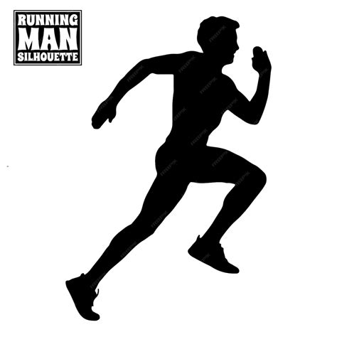 Premium Vector A Man Is Running In Silhouette With The Words Running