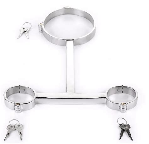 Buy Collar Bdsm With Handcuffs For Sex Stainless Steel T Type Bondage