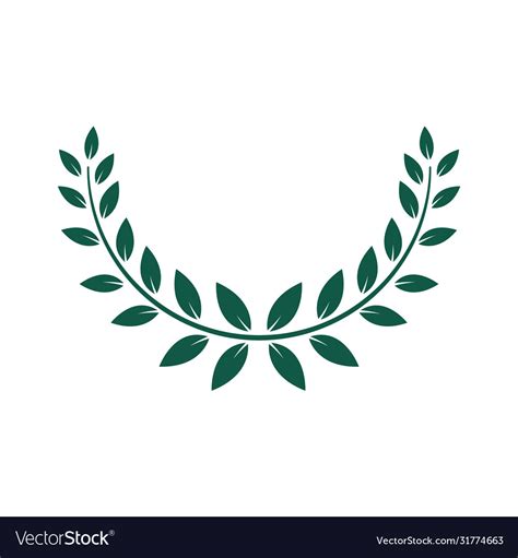 Geometric Wreath With Green Leaves Around Vector Image