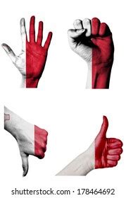 Hands Multiple Gestures Open Palm Closed Stock Photo Edit Now 178458146