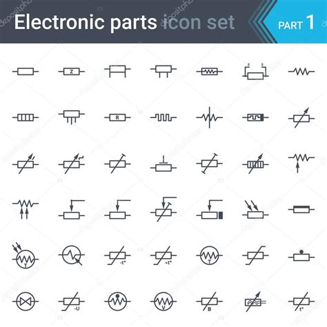 Conjunto De Símbolos De Diagrama De Circuito Eléctrico Y Electrónico De Resistencias 2023