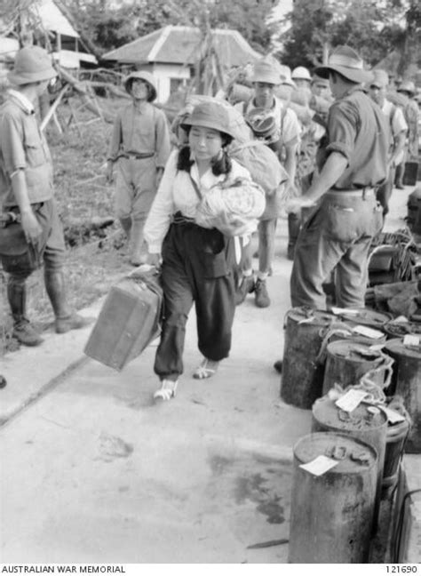 Japanese Civilians Leaving North Borneo Following Surrender July 1945