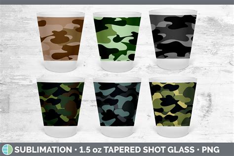 Camo Shot Glass Sublimation Tapered Sh Graphic By Enliven Designs