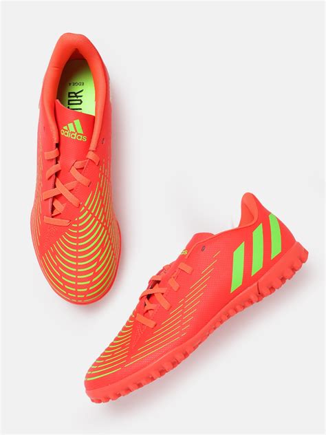 Buy Adidas Unisex Neon Orange And Fluorescent Green Striped Predator Edge4 Turf Football Shoes