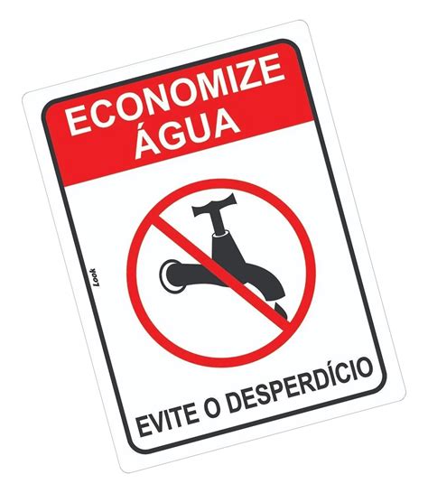 Placa De Sinaliza O Economize Gua Evite Desperd Cio Look Placas De