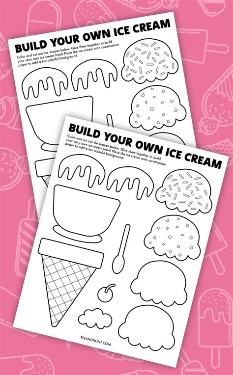 Build Your Own Ice Cream Free Printable Craft Pjs And Paint