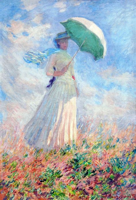 Woman With A Parasol Facing Right 1886 Monet Claude Arte